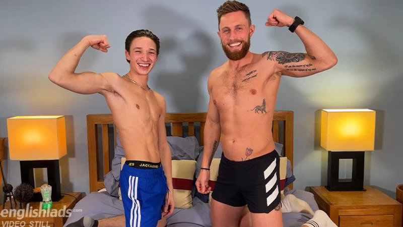Straight lads Cameron and Harry are ready to get their uncut cocks out for a wank